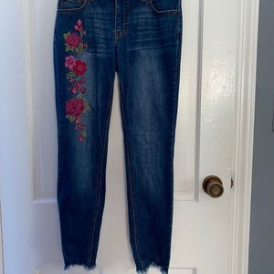 Distressed girls floral (size 14) jeans